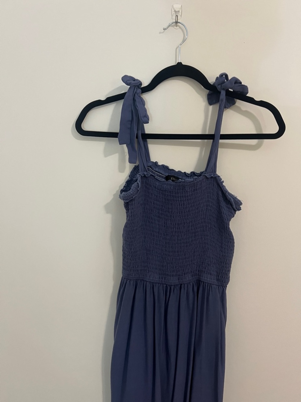 Dusty Blue Maxi Dress with Tie Shoulders